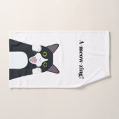 Drôle tuxedo chat jeu de mots (Serviette à main)