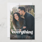 Drôle Typographie Mariage photo Faire-part (Devant)