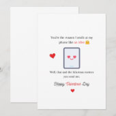 Drôle Valentine souriant comme une carte Idiot (Devant / Derrière)