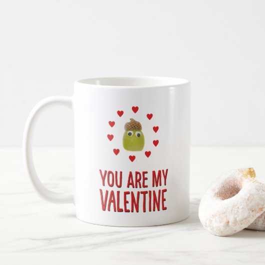 Drôle vegans mignon raisins Valentine's Day mug (Avec donut)