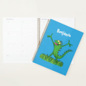 Drôle vert souriant animé lézard d'iguane (Devant avec enveloppe)