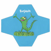 Drôle vert souriant animé lézard d'iguane (Plat)