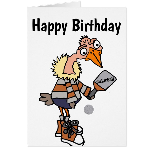 Drôle Vieux Buzzard Pickleball Player Cartoon (Devant)