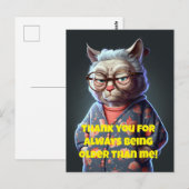 Drôle Vieux Chat-Dame Carte de voeux Anniversaire (Devant / Derrière)