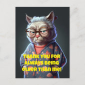 Drôle Vieux Chat-Dame Carte de voeux Anniversaire (Devant)