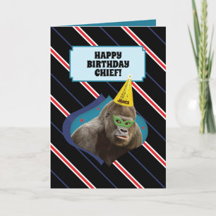 Drôle Vieux Homme Carte Anniversaire Avec Gorilla