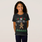 Drôle Vilain Sweat De Noël Bite Me Gingerbread M (Devant entier)