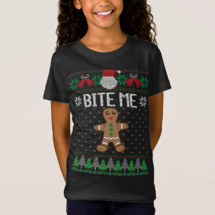 Drôle Vilain Sweat De Noël Bite Me Gingerbread M