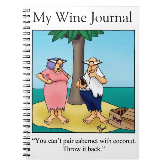 Drôle Vin Humour Journal Cadeau (Devant)