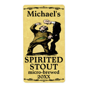 Drôle Vintage tournoyé Étiquette de bière Stout