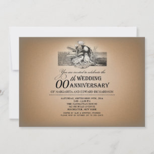 drôle vintage typographie anniversaire invitations