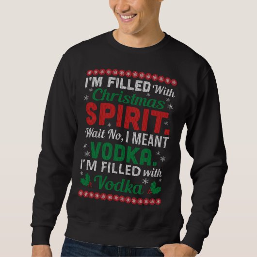 Drôle Vodka Vilain Sweat de Noël (Devant)