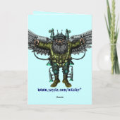 Drôle volant gars joyeux carte d'anniversaire (Dos)