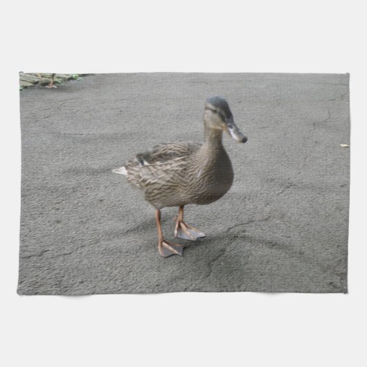 Drôle Waddling Duck Serviette de cuisine (Horizontal)