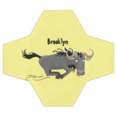 Drôle wildebeest tourner dessin animé illustration (Plat)