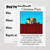 Drôle X-mas Party Invitation financière (Devant / Derrière)