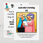 Drôle XXe anniversaire Invitations de fête (Devant / Derrière)