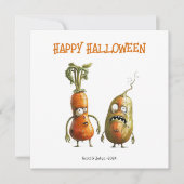 Drôle zombie légumes Halloween carte de voeux (Devant)