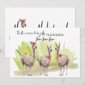 Drôles de Llamas Mignons Carte de Vœux de Fêtes à  (Devant / Derrière)