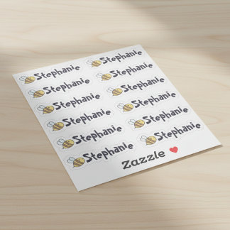 Drollige Bij Naamlabels - Set van 12 Sticker