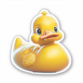 Drollige gele rubberen eend sticker (Voorkant)