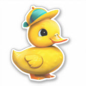 Drollige gele rubberen eend sticker (Voorkant)
