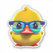 Drollige gele rubberen eend sticker (Voorkant)