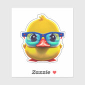 Drollige gele rubberen eend sticker (Vel)