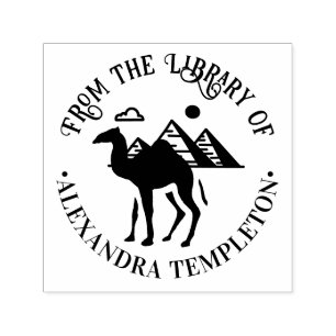 Dromedaris Kameel Silhouet Piramides Bibliotheek B Zelfinktende Stempel