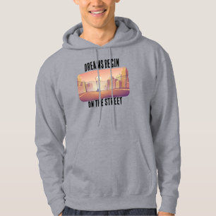 "Dromen beginnen op straat" Basketbal Hoodie