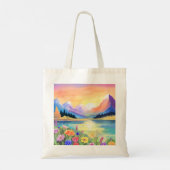 Dromen bij de bergen Lake Sanctuary Tote Bag (Achterkant)