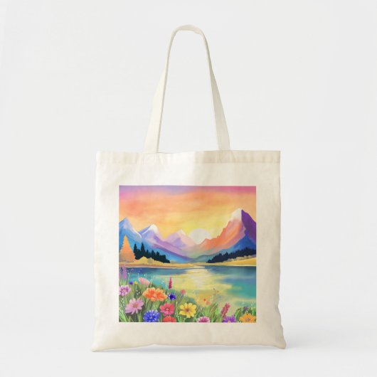 Dromen bij de bergen Lake Sanctuary Tote Bag (Voorkant)