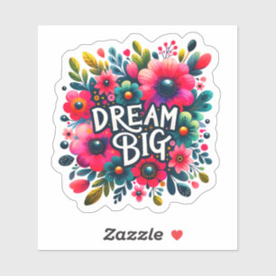 Dromen bloeien met levendige bloemen sticker