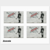 Dromen geannuleerd rechthoekige sticker (Vel)