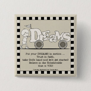 Dromen in Beweging Vierkante Button 5,1 Cm