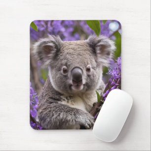 Dromen in het Paarse: een koala in een jacaranda b Muismat