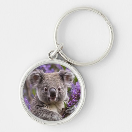 Dromen in het Paarse: een koala in een jacaranda b Sleutelhanger (Voorkant)