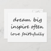 Dromen inspireren de liefde briefkaart (Voorkant / Achterkant)