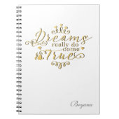 DROMEN KOMEN ECHT UIT Gold Notitieboek Journal (Voorkant)