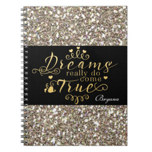 DROMEN KOMEN ECHT UIT Gouden Glitter Notitieboek