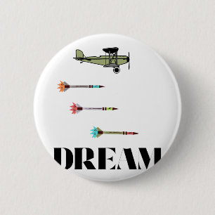 Dromen met vleugels ronde button 5,7 cm