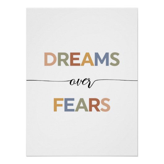 Dromen over angsten perfect poster (Voorkant)