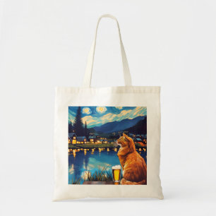 Dromen over sterren en hop Cat Sterrennacht Tote Bag