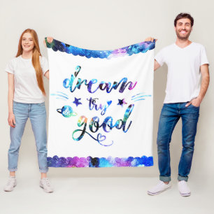 Dromen. Probeer. Doe goed. Fleece Deken