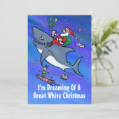 Dromen van de grote witte kerst Cartoon Kaart (Staand voorkant)