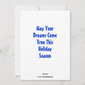 Dromen van de grote witte kerst Cartoon Kaart (Achterkant)