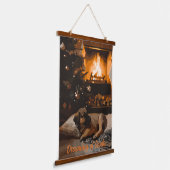 Dromen van de Kerstman Hangend Wandkleed (Gebogen)