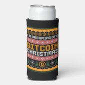 Dromen van een BITCOIN KERSTMIS Faux Knit Pattern (Seltzer Voorkant)