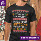 Dromen van een BITCOIN KERSTMIS Faux Knit Pattern T-shirt