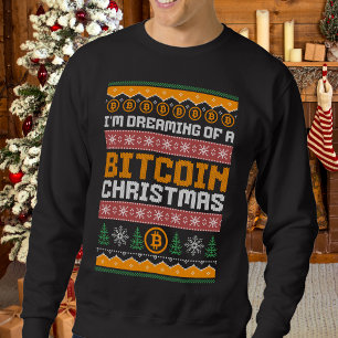 Dromen van een BITCOIN KERSTMIS Faux Knit Pattern Trui